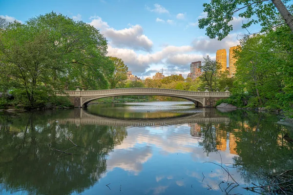 Bogenbrücke Central Park New York City Zeitigen Frühling — Stockfoto