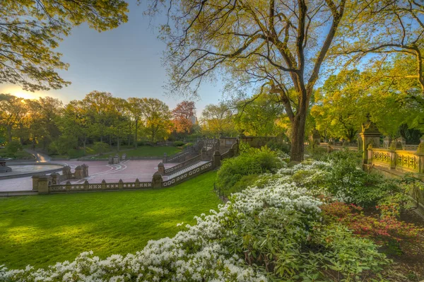 Bethesda Terrace Fountain Sono Due Caratteristiche Architettoniche Che Affacciano Sul — Foto Stock