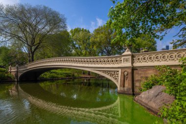 Pruva köprüsü, Central Park, New York Baharın başlarında