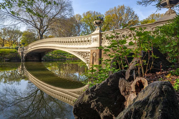 早春のニューヨーク市中央公園のボウ橋 — ストック写真