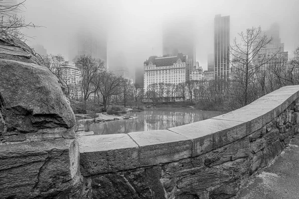 Puente Gapstow Central Park Verano Día Brumoso —  Fotos de Stock