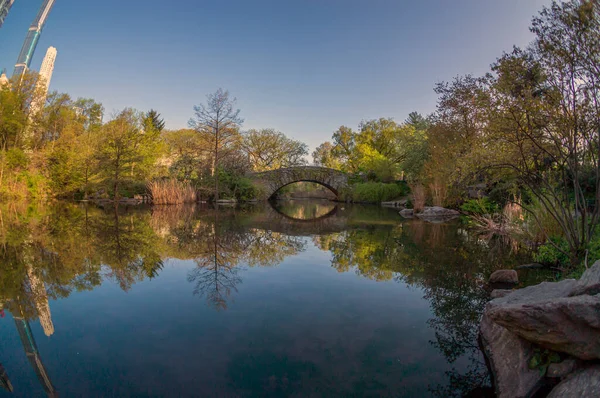 Gapstow Bridge Central Park Frühmorgens Frühling — Stockfoto