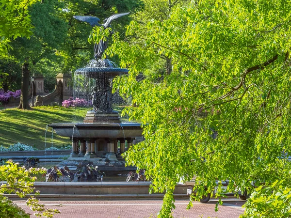 Bethesda Terrasse Und Brunnen Sind Zwei Architektonische Merkmale Mit Blick — Stockfoto