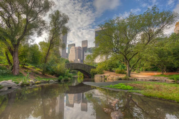 Puente Gapstow Central Park Finales Primavera Temprano Mañana — Foto de Stock