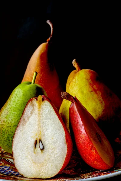 Pears Plate Still Life — Stock Photo, Image