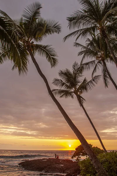 Grande Île Hawaï Coucher Soleil Large Côte Ramatique — Photo