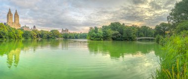 Bow Köprüsü, Central Park, New York Yazın sonlarında sabah erken saatlerde
