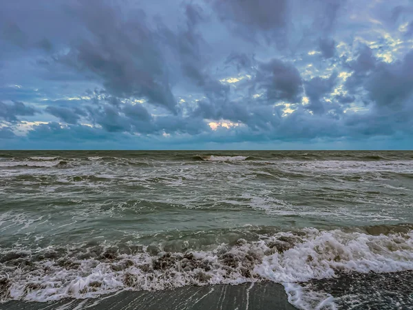 Mattina Presto Drammatico Cielo Largo Della Costa Del Golfo Della — Foto Stock