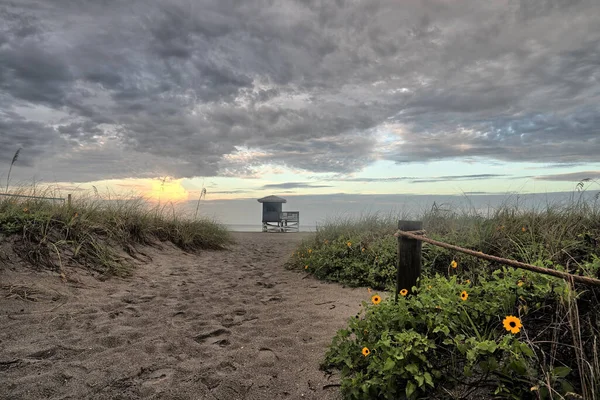 Eary Morning Venice Beach Florida Dramatic Sky — Stock Photo, Image