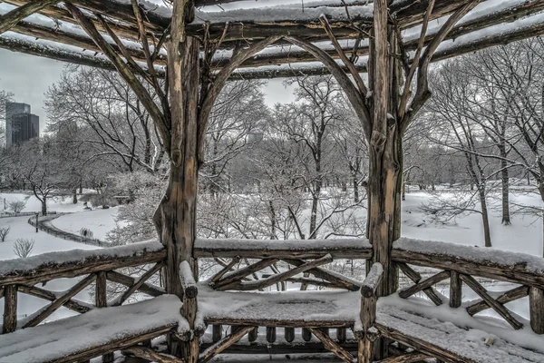 暴风雪后乡村住房 — 图库照片