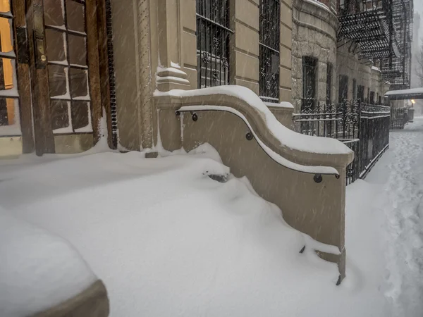 雪灾期间的纽约市 — 图库照片