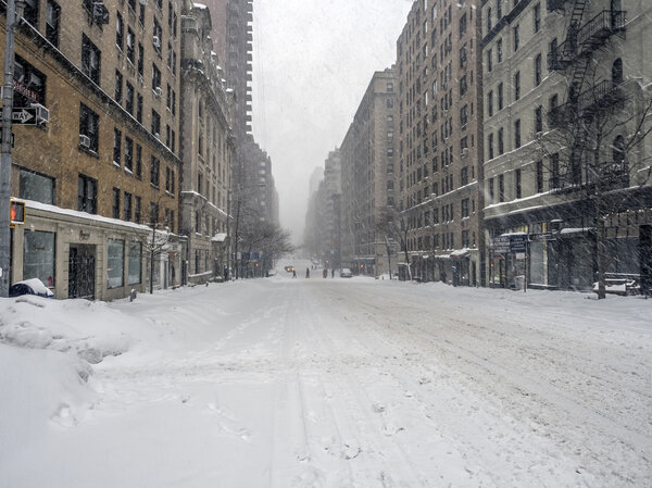 New York City Manhattan during blizzard of January 22rd and 23rd 2016