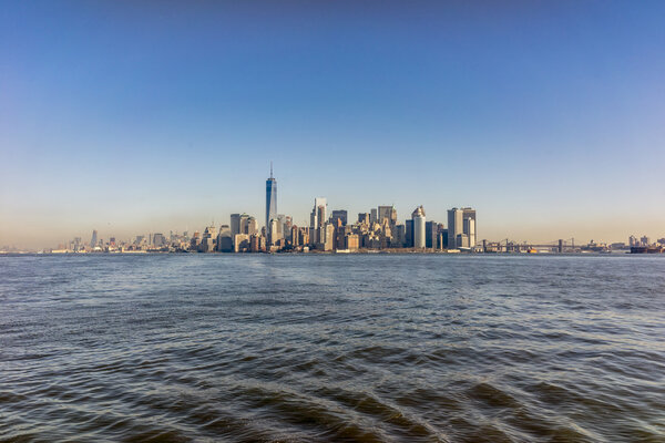 View of Syline of New York City lower Manhattan