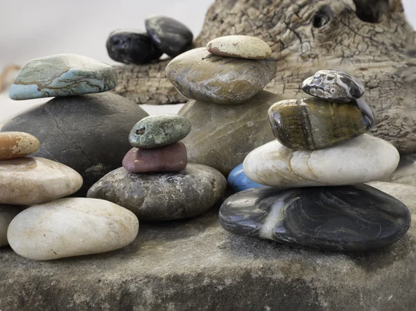 Rocks placed into piles — Stock Photo, Image