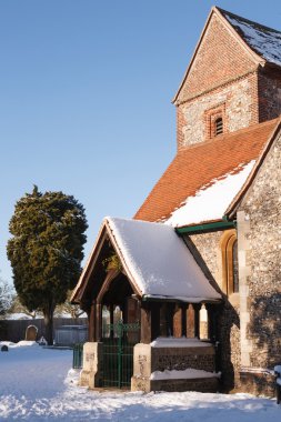 Church in snow clipart