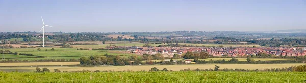 Aylesbury Turbina Eólica Novas Casas Construção Aylesbury Vale Paisagem Buckinghamshire — Fotografia de Stock