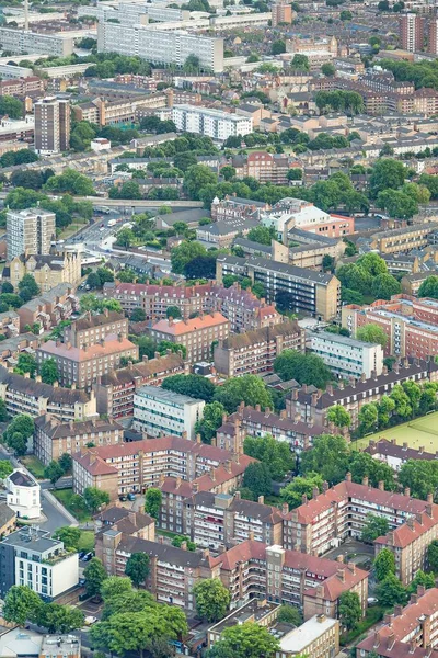 Aerial view of apartment buildings, blocks of flats in central London, UK