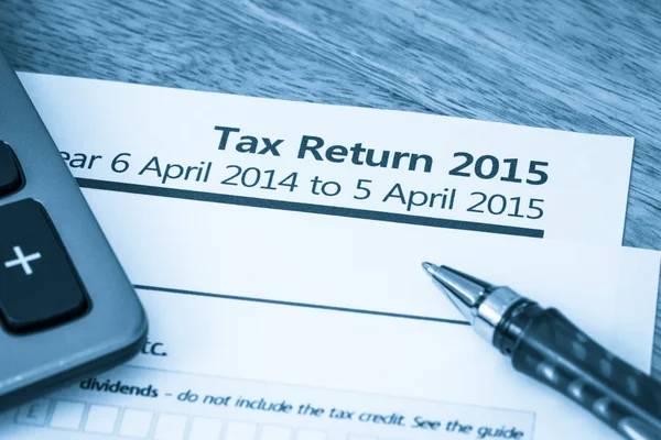 Tax return form 2015 — Stock Photo, Image