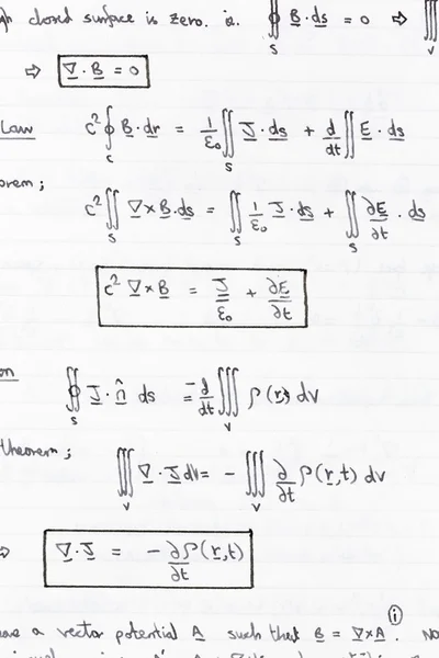 Fizika-egyenletek — Stock Fotó