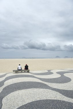 Copacabana Plajı bulutlu Rio de Janeiro Brezilya