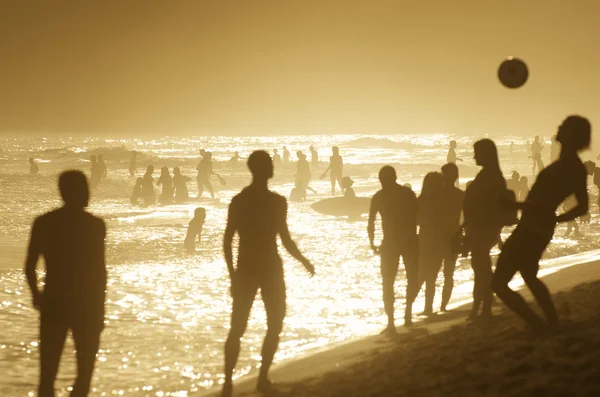 Brazilians Playing Beach Football Altinho Keepy Uppy Soccer Rio — Stock Photo, Image