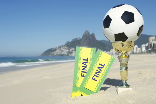 Brasilien fotboll Champion Trophy Final biljetter Rio Beach — Stockfoto