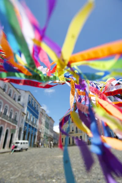 Braziliaanse wens linten pelourinho salvador bahia Brazilië — Stockfoto