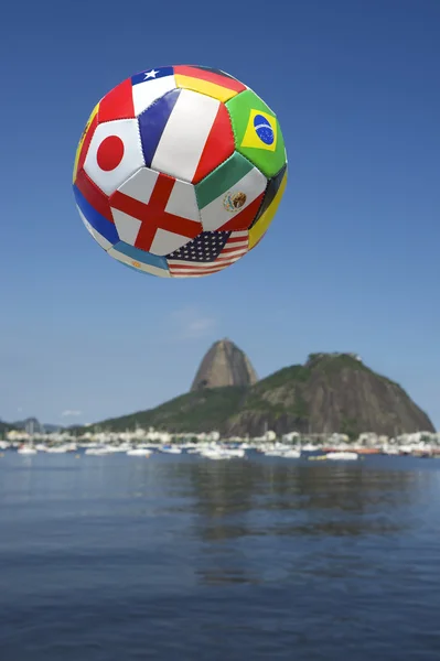 Bandeira Internacional Futebol Rio Skyine — Fotografia de Stock