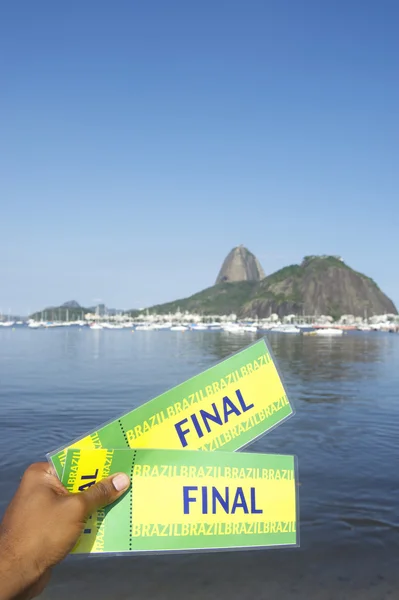 Brazil Final Tickets at Botafogo Sugarloaf Rio de Janeiro — ストック写真