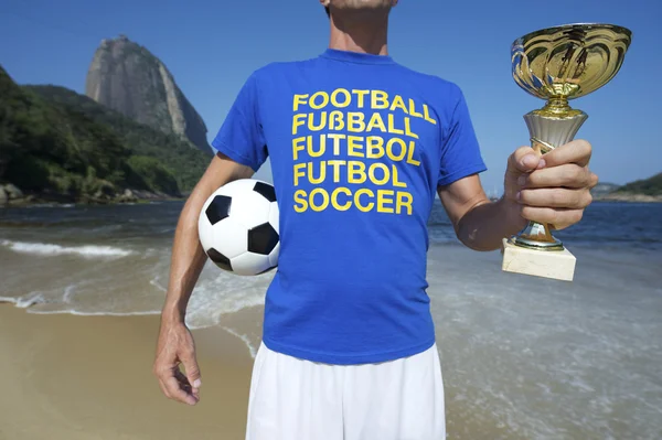 Fußballnationalspieler ipanema rio — Stockfoto
