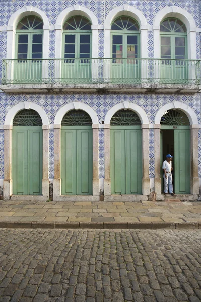 Πορτογαλικά Βραζιλίας αποικιακή αρχιτεκτονική azulejos sao luis Βραζιλία — Φωτογραφία Αρχείου