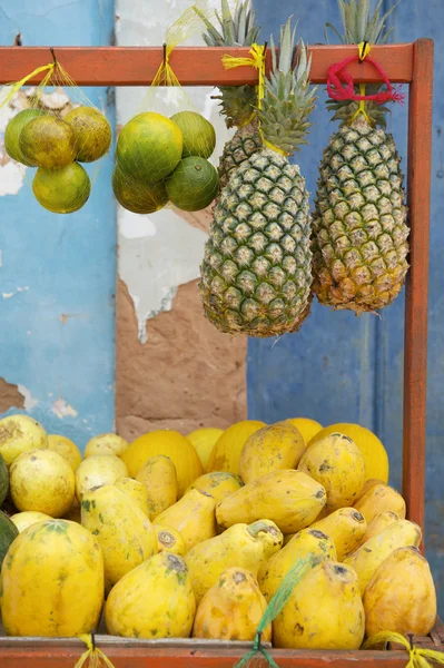 Mercado campesino brasileño de frutas tropicales —  Fotos de Stock