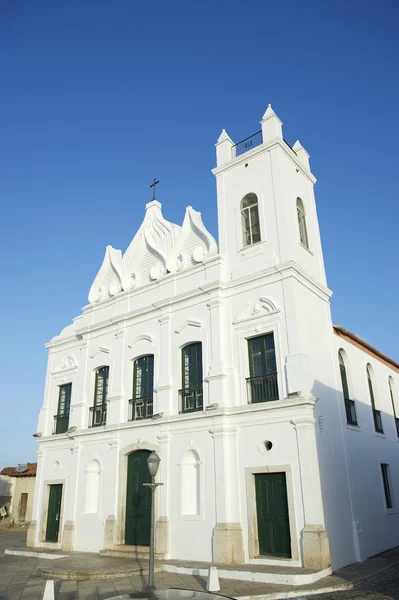 Typical White Colonial Church Northeastern Brazil — Stok fotoğraf