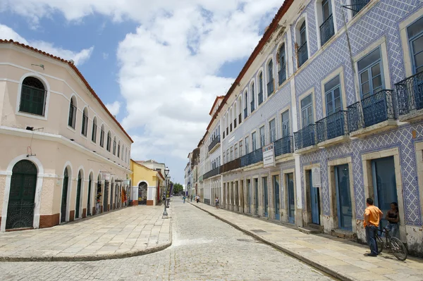 Portugisiska Brasiliansk koloniala arkitekturen rua portugal São luis Brasilien — Stockfoto