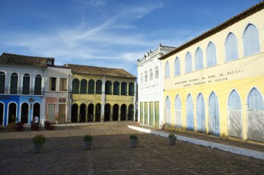 Renkli sömürge mimarisi Lencois Bahia Brezilya