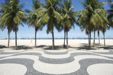 Copacabana Beach Boardwalk Rio de Janeiro Brazil clipart