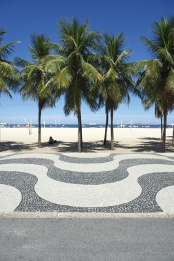 Copacabana Beach Boardwalk desen Rio de Janeiro Brezilya
