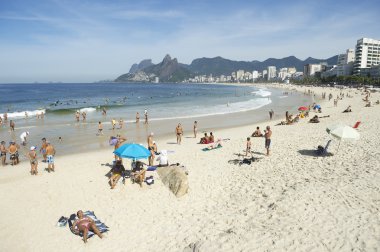 Arpoador Ipanema Plajı sahne Rio de Janeiro Brezilya
