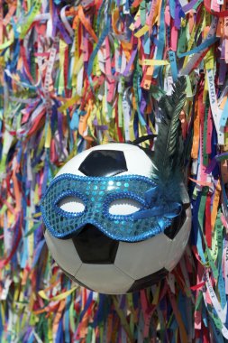 Futbol karnaval maskesi Brezilyalı dilek şeritler