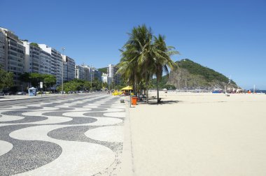 Copacabana plaj manzarası Boardwalk Rio de Janeiro Brezilya