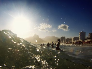 Ipanema Beach Rio de Janeiro Brazil Surf Waves clipart