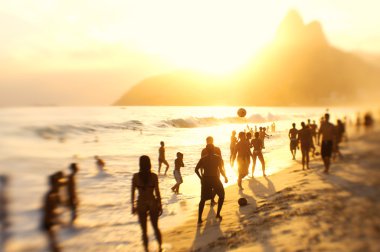 Rio Brazil Beach Football Brazilians Playing Altinho