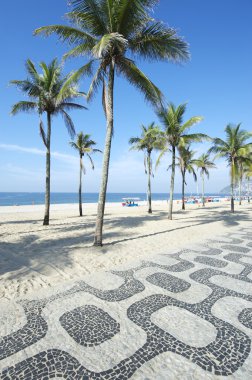 Ipanema Plajı rio de janeiro boardwalk palmiye ağaçları ile