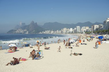 Arpoador Ipanema Beach Rio de Janeiro Brazil Skyline clipart