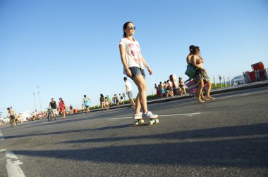 Brazilian Woman Skateboarder Rio de Janeiro Brazil