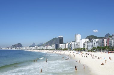 Copacabana Beach Shore Rio de Janeiro Brazil Skyline
