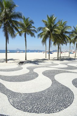 Copacabana Beach Boardwalk desen Rio de Janeiro Brezilya