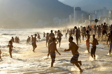 Brezilya Beach Soccer günbatımı Ipanema Plajı