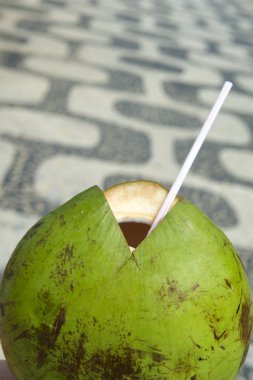 Hindistan cevizi Ipanema kaldırım Rio de Janeiro Brezilya