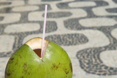 Hindistan cevizi Ipanema kaldırım Rio de Janeiro Brezilya